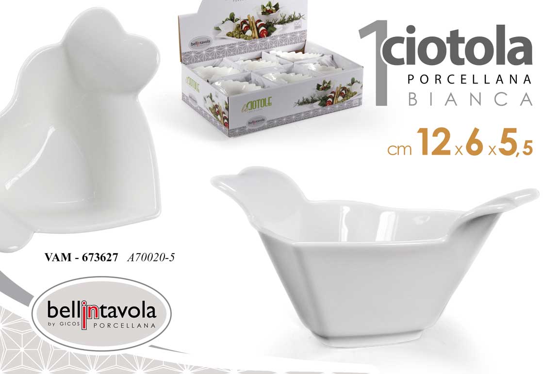8025569673627 Ciotola aperitivo salse finger food porcellana bianco moderno buffet 12*9*5,5 - immagine 1