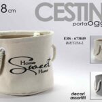 CESTINO TONDO TESSUTO CESTA CESTO PORTA OGGETTI ACCESSORI MANICI ASSORT 22*18 CM