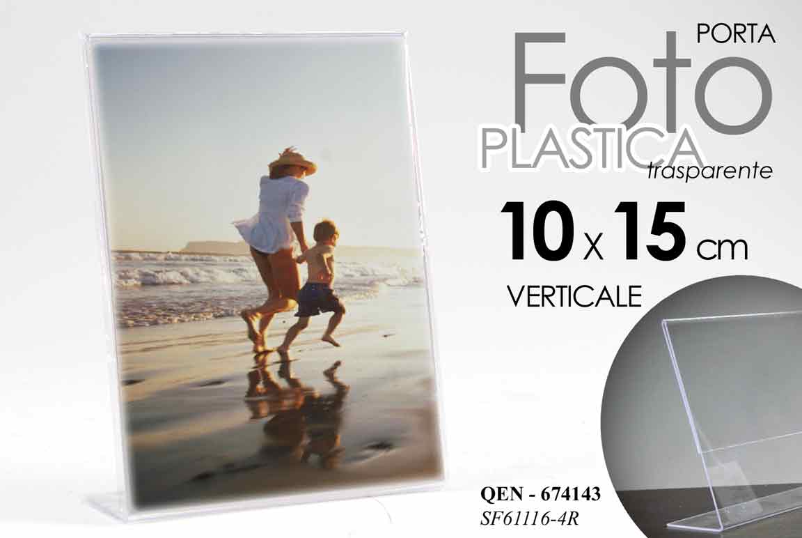 8025569674143 PORTA FOTO VERTICALE 10*15 CM PLASTICA MODERNO PORTA LISTINO AZIENDA NEGOZIO - immagine 1