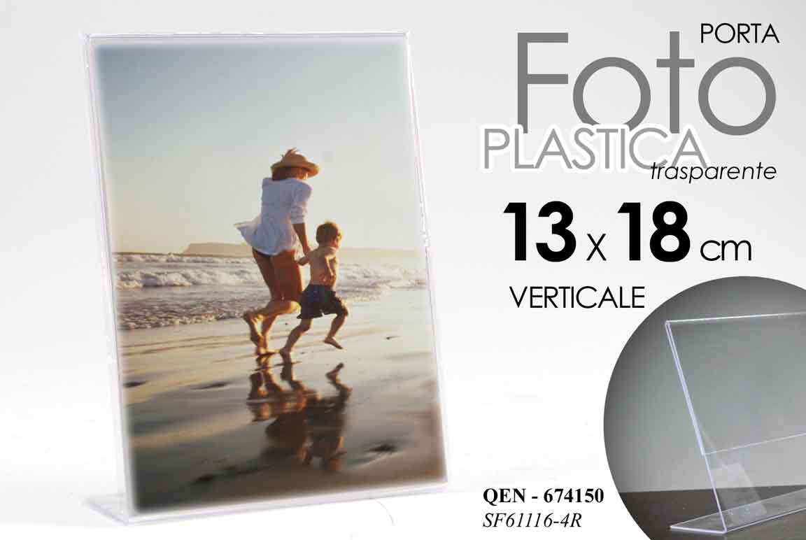 8025569674150 PORTA FOTO VERTICALE 13*18 CM PLASTICA MODERNO PORTA LISTINO AZIENDA NEGOZIO - immagine 1