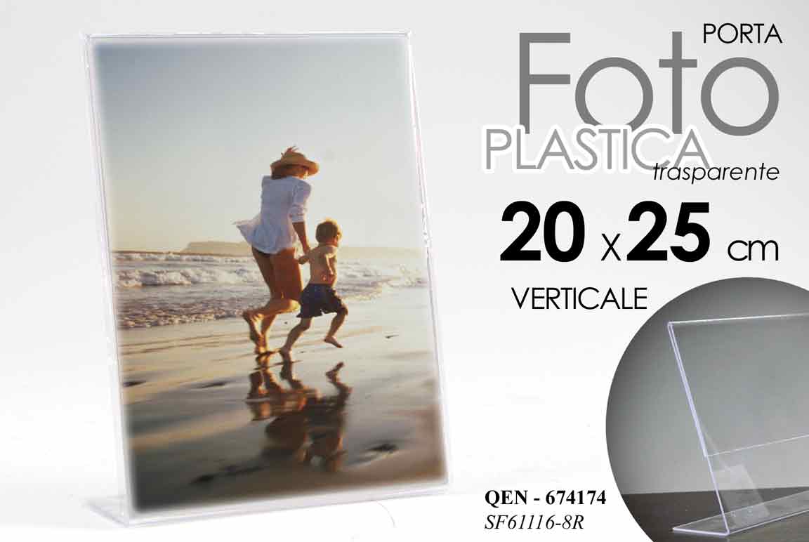 8025569674174 PORTA FOTO VERTICALE 20*25 CM PLASTICA MODERNO PORTA LISTINO AZIENDA NEGOZIO - immagine 1