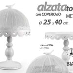 ALZATA PORTA DOLCI METALLO BIANCO TONDA CON COPERCHIO DELUXE EVENTI h40*D25CM