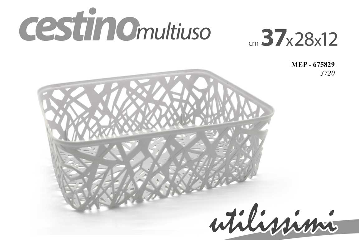 8025569675829 Cesta MULTIUSO PORTAOGGETTI CESTO TRAFORATO BIANCHERIA ACCESSORI BAGNO 37*28*12 - immagine 1