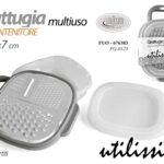 GRATTUGIA CONTENITORE FORMAGGIO VERDURE ORTAGGI LAME MODERNA MANUALE 19*25*7 cm