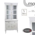 MOBILE CREDENZA VETRINA CUORE 4 ANTE 2 CASSETTI ARMADIO BIANCO VINCY 198*88*40