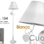 LAMPADA PIANTANA DA TERRA 154 cm CUORE PENDENTE METALLO BIANCA CLASSICO MODERNA