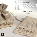 SACCHETTO BOMBONIERA MATRIMONIO FIDANZAMENTO ANNIVERSARIO PORTACONFETTI AS 12 cm