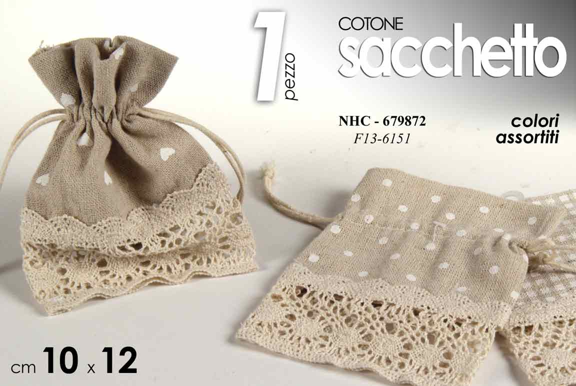8025569679872 SACCHETTO BOMBONIERA MATRIMONIO FIDANZAMENTO ANNIVERSARIO PORTACONFETTI AS 12 cm - immagine 1