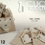 SACCHETTO CUORE BOMBONIERA MATRIMONIO FIDANZAMENTO ANNIVERSARIO PORTACONFETTI