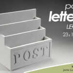 Portalettere scrivania moderno organizer documenti ufficio casa legno 23x22x14
