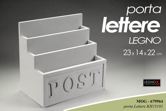 8025569679964 Portalettere scrivania moderno organizer documenti ufficio casa legno 23x22x14 - immagine 1