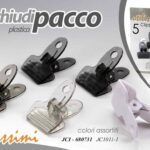SET 5 PINZE CHIUDI PACCO PASTA CLIP MOLLETTE SACCHETTI CUCINA PLAST 5 CM