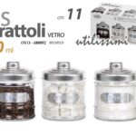 Tris 3 PZ Barattoli Contenitori 300 ML Vetro Sale Zucchero Caffè Barattolo 11 cm