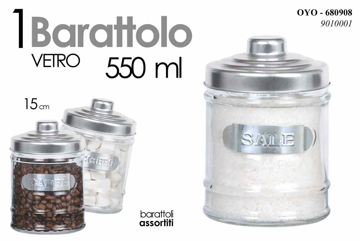 8025569680908 Barattoli Sale Zucchero Caffè Contenitori Vetro Barattolo 550 ML 15 cm - immagine 1