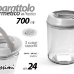 BARATTOLO ERMETICO ACRILICO FRIGO CASSETTI BISCOTTI MULTIUSO 700ML COLOR 14CM