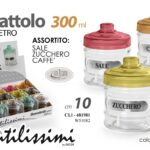 Barattolo sale zucchero caffè vetro cucina contenitore trasparente assor 10 cm