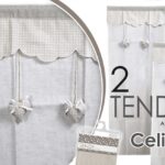 2 Tende Tenda Finestra Porta Interno Coppia Shabby Chic CELINE CUORI 60*150 cm