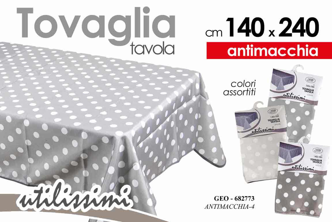 8025569682773 Tovaglia rettangolare antimacchia pois cucina sala pranzo poliestere ass 240x140 - immagine 1