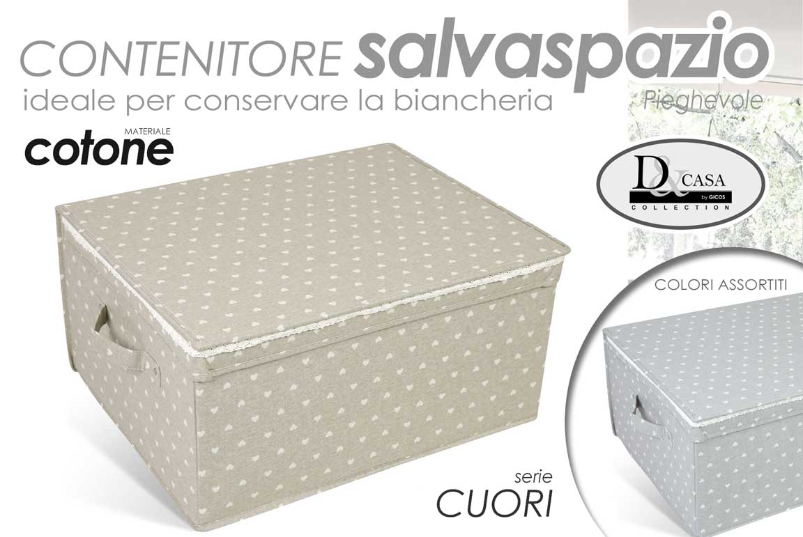 8025569683046 SCATOLA CONTENITORE BIANCHERIA ORGANIZER BOX SALVASPAZIO ARMADIO 60*50*30 cm - immagine 1