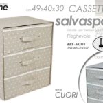 CASSETTIERA SALVASPAZIO ORGANIZER 3 CASSETTI CONTENITORE ARMADIO TELA 49*40*30cm