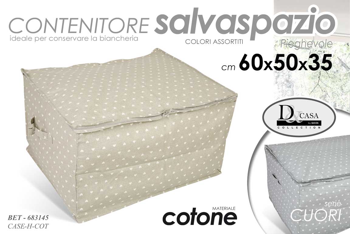 8025569683145 SCATOLA CONTENITORE ORGANIZER BIANCHERIA SALVASPAZIO VESTITI ARMADIO 60*50*35CM - immagine 1
