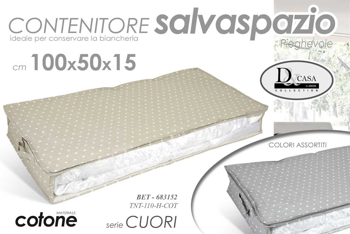 8025569683152 ORGANIZER CONTENITORE BASSO SOTTOLETTO BIANCHERIA CAMBIO VESTITI 100*50*15 CM - immagine 1