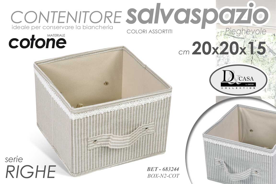 8025569683244 CONTENITORE ORGANIZER ARMADIO CASSETTI SCATOLA SALVASPAZIO BIANCHERIA CUORI 20cm - immagine 1
