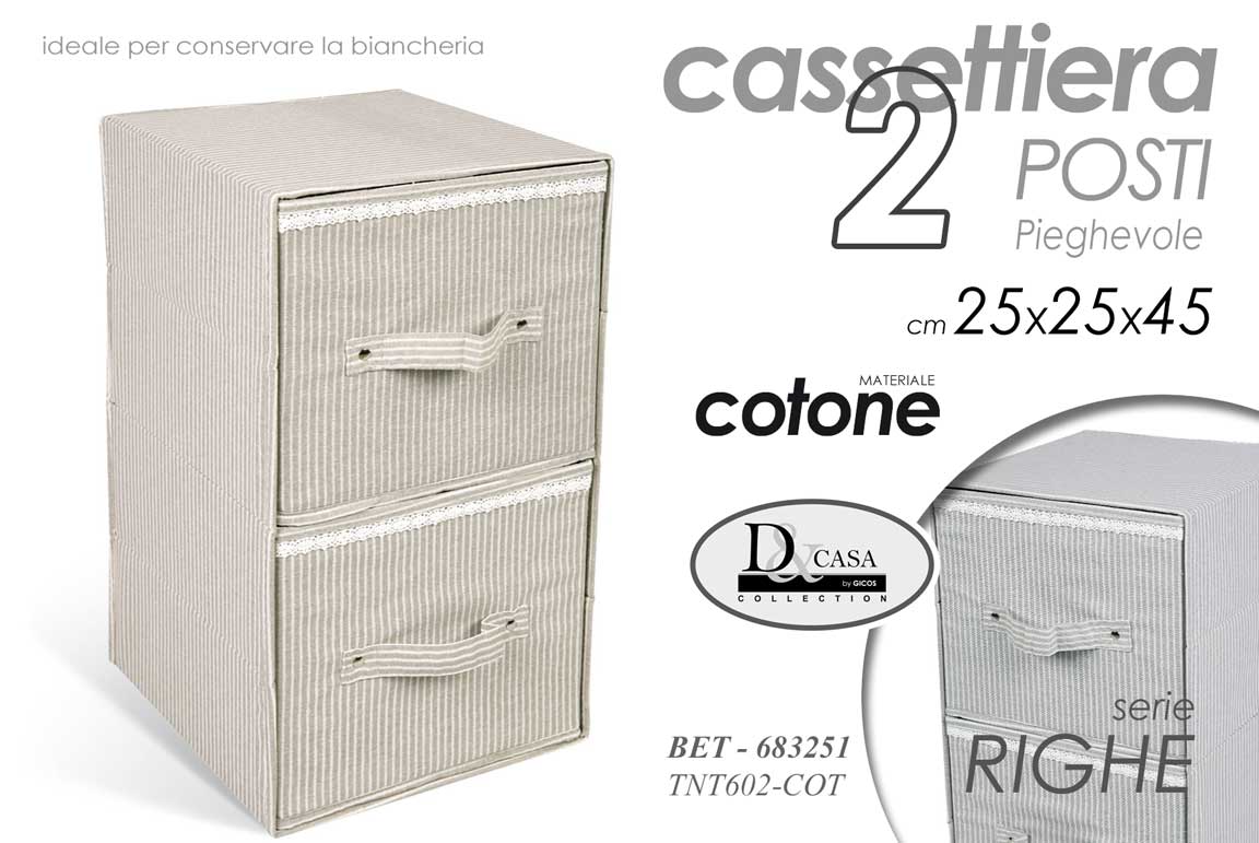 8025569683251 CASSETTIERA SALVASPAZIO ORGANIZER ARMADIO SLIP REGGISENO CRAVATTE 45*25*25 CM - immagine 1