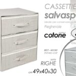 CASSETTIERA SALVASPAZIO ORGANIZER 3 CASSETTI CONTENITORE ARMADIO TELA 49*40*30