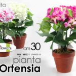 PIANTA ORTENSIA PIANTINA FIORI ARTIFICIALE FINTA EVENTI CASA VASO CER ASSOR 30cm