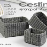 Set 3 cestini rettangolari corda intrecciata organizer cassetti bagno armadi ass