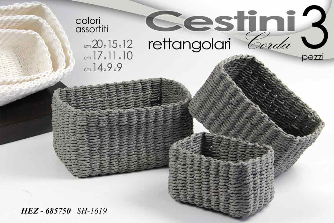 8025569685750 Set 3 cestini rettangolari corda intrecciata organizer cassetti bagno armadi ass - immagine 1