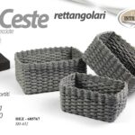 Set 3 ceste rettangolari corda intrecciata organizer cassetti bagno color ass