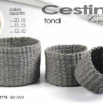Set 3 cestini tondi corda intrecciata organizer bagno armadi svuotatasche ass