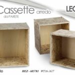 3 CASSETTE CUBI DA PARETE LEGNO NATUR ARREDO DECORAZIONE NEGOZIO CASA 26-24-21cm