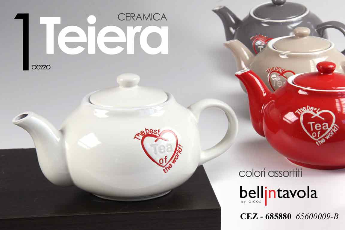 8025569685880 Teiera te tisane cuore classica moderna ceramica tea cuore cuori color assortiti - immagine 1