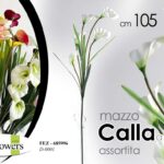 MAZZO CALLA A 5 FIORI FINTI 105 CM MAZZOLINO ARTIFICIALE STELO DECORATIVI