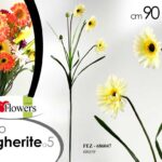 MAZZO MARGHERITE A 5 FIORI FINTI 90 CM MAZZOLINO ARTIFICIALE STELO DECORATIVI
