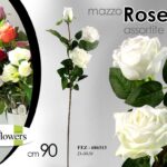 MAZZO ROSE A 3 FIORI FINTI 90 CM MAZZOLINO FIORE FASCIO ROSA ARTIFICIALE STELO