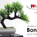 BONSAI ALBERO PIANTA PIANTINA FINTA FIORI FIORE ARTIFICIALE VASO BIANCO 22*7*20