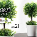 ALBERO BONSAI PIANTA ARTIFICIALE FINTA CON VASO EVENTI CASA VERDE PLASTIC 21 cm
