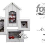 PORTAFOTO MULTIPLO DA PARETE TAVOLO BIANCO HOME CUORE CORNICE 2 FOTO PLAST 40*45
