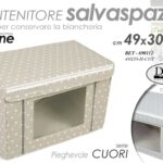 SCATOLA CONTENITORE ORGANIZER BOX BIANCHERIA SALVASPAZIO ARMADIO CUORE 49*30*32