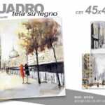 QUADRO STAMPA SU TELA Canvas LEGNO ARTISTICO CITTà PASSANTI ASSORTITI 45*45 cm