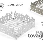 PORTATOVAGLIOLI DA TAVOLO BIANCO BEIGE METALLO ELEGANTE FANTASIA FARFALLE 20*20