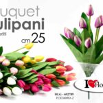 BOUQUET TULIPANI MAZZO 25 CM MAZZOLINO FIORI FINTI ARTIFICIALE STELO DECORATIVO