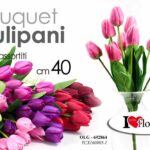 BOUQUET TULIPANI MAZZO DA 40 CM MAZZOLINO FIORI FINTI ARTIFICIALE STELO