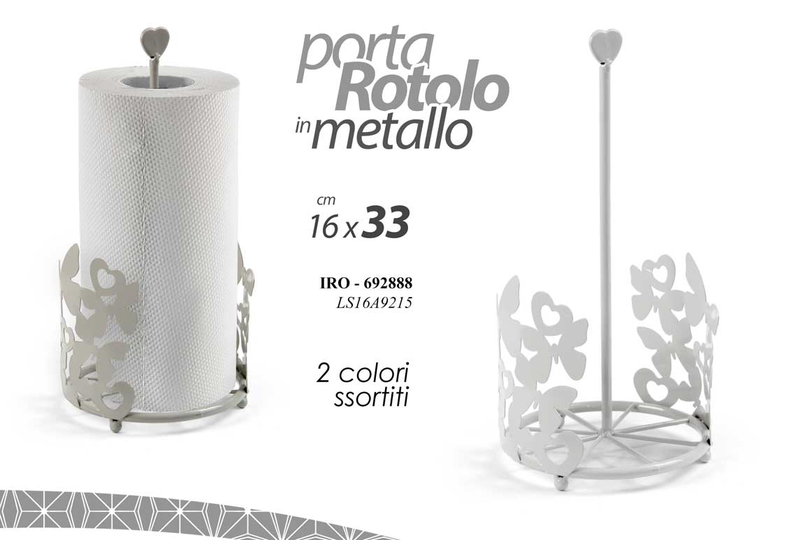 8025569692888 PORTA ROTOLO SCOTTEX CARTA CUCINA ROTOLONI TAVOLA MODERNO CUORE FARFALLE 33*16 - immagine 1