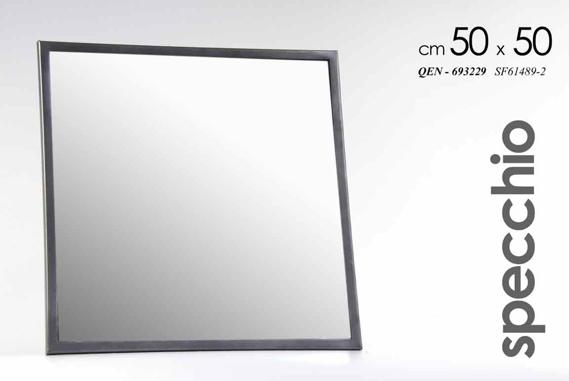 8025569693229 SPECCHIO DA PARETE 50*50 CM QUADRATO SPECCHIERA CORNICE MURO MODERNO CLASSICO - immagine 1