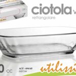 CIOTOLA RETTANGOLARE MULTIUSO 230CC/14CM VETRO CUCINA COLORE TRASPARENTE